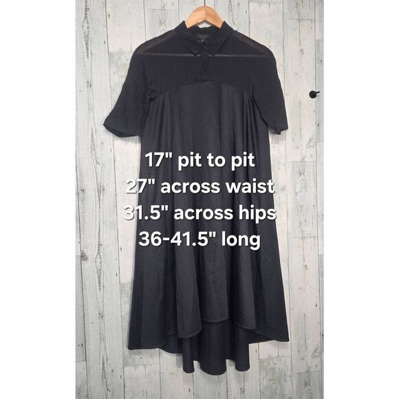COS Sheer Yoke Minimialist Shirt Dress Black Sz. 6 - Picture 3 of 7